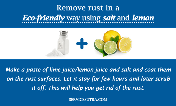 Remove rust in a Eco-friendly way using salt and lemon