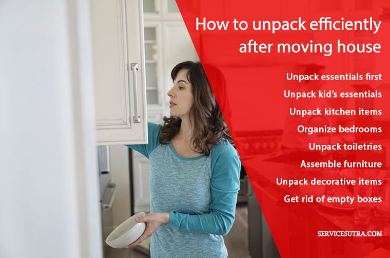 How to efficiently unpack after moving house