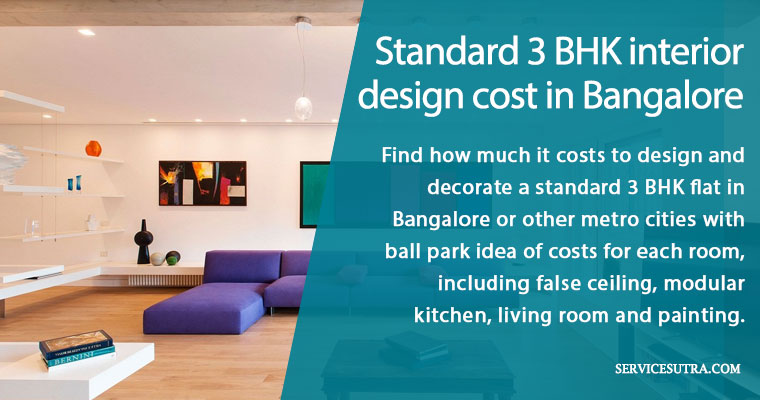 3 BHK Interior Design Cost in Bangalore