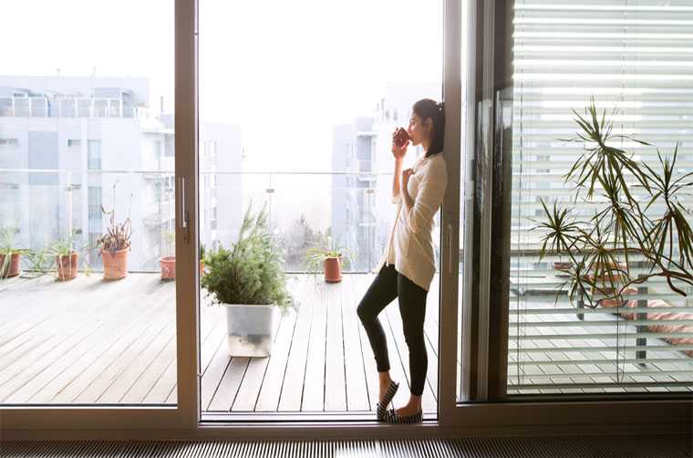 Blinds helps with privacy and restrict exposure to access light.