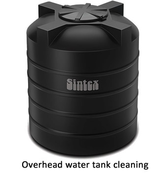 Overhead water tank cleaning 