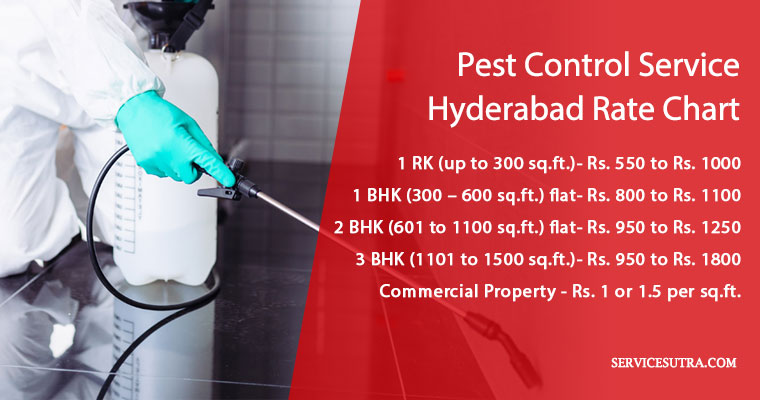 Rates of Pest Control Services in Hyderabad (Starting at Rs.550)