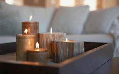 decorating rental apartment using candles