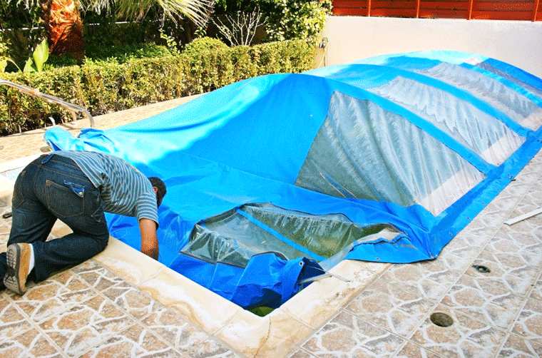 Installation of LED bulb lights in a swimming pool