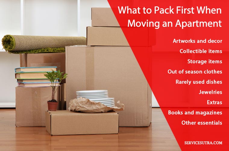What to pack first when moving an apartment?